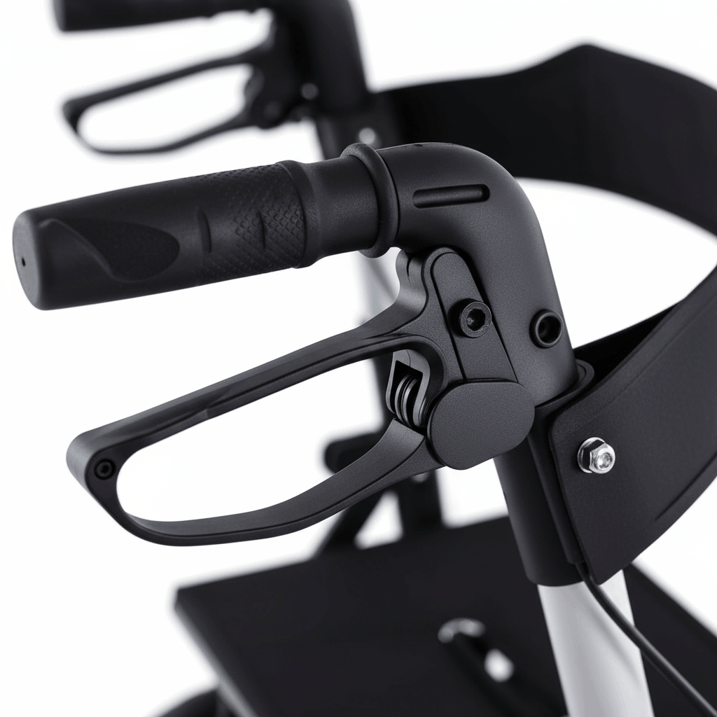 All-Terrain Rollator Walker with Seat — 9.5" Pneumatic Wheels, Foldable