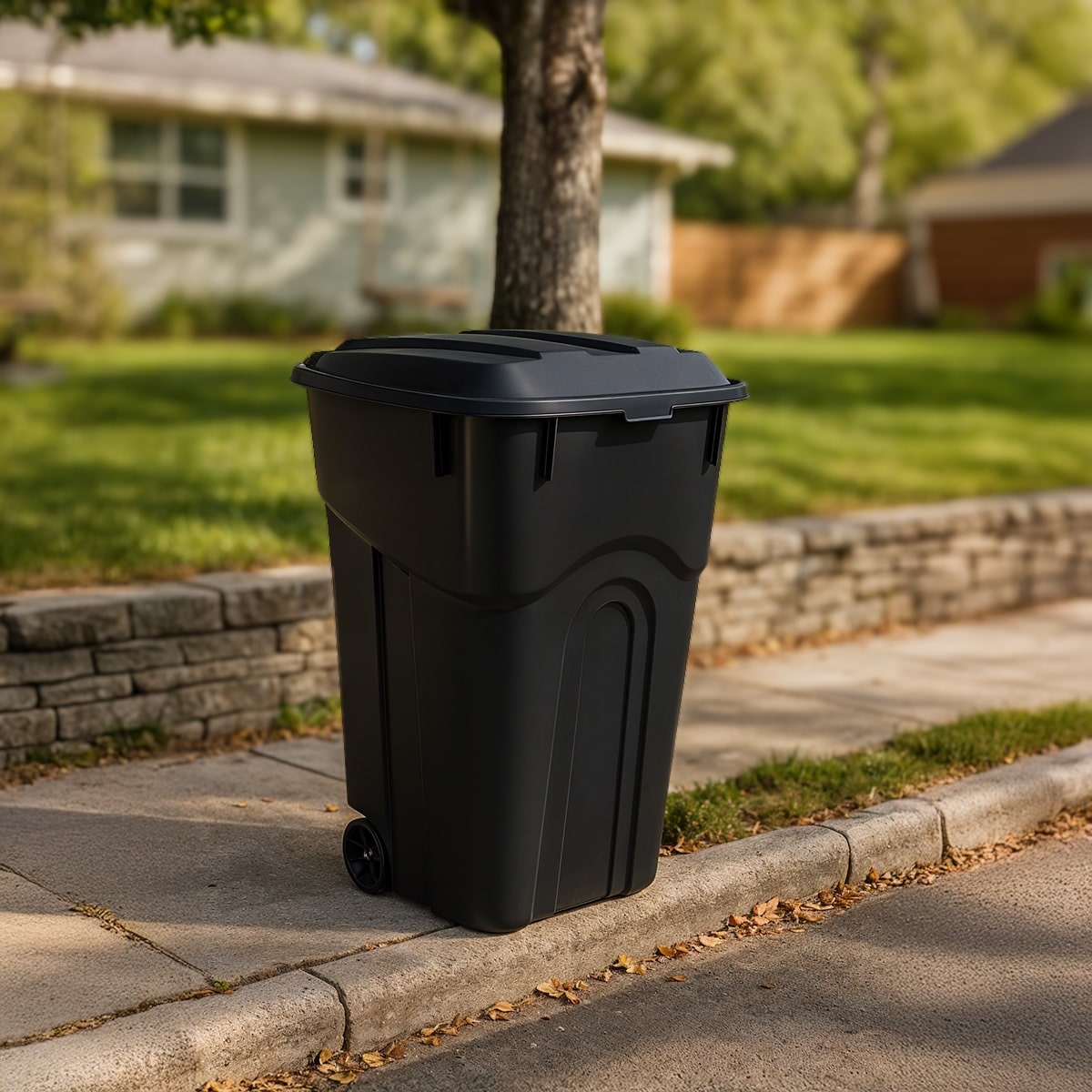 EcoGuard Heavy-Duty Wheeled Garbage Can with Attached Lid