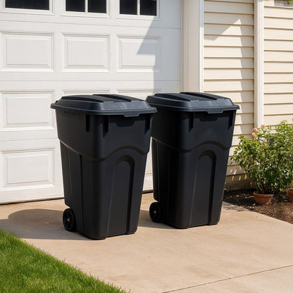 EcoGuard Heavy-Duty Wheeled Garbage Can with Attached Lid