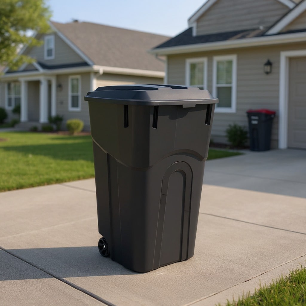 EcoGuard Heavy-Duty Wheeled Garbage Can with Attached Lid