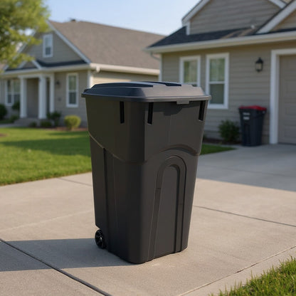 EcoGuard Heavy-Duty Wheeled Garbage Can with Attached Lid