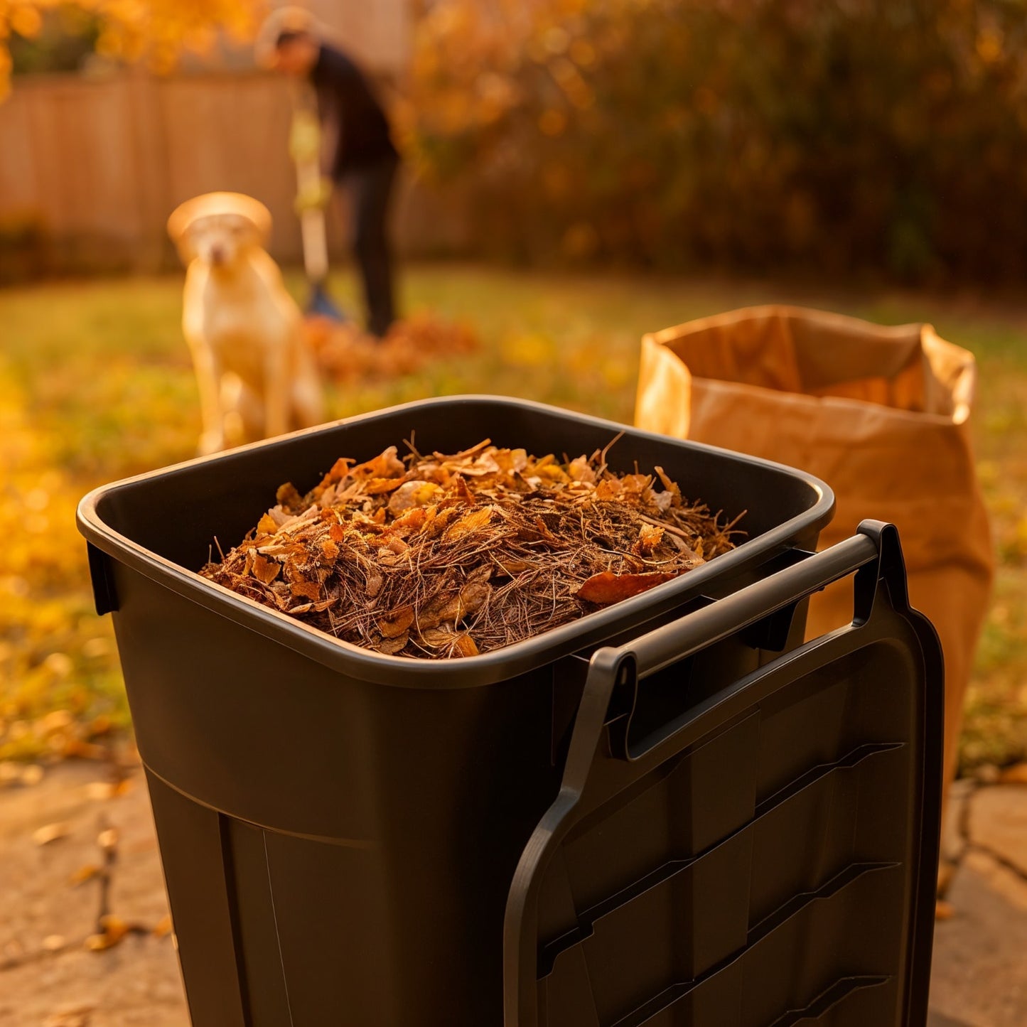 EcoGuard Heavy-Duty Wheeled Garbage Can with Attached Lid