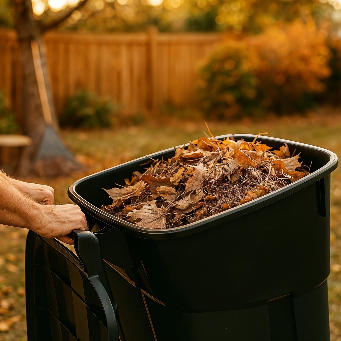 EcoGuard Heavy-Duty Wheeled Garbage Can with Attached Lid