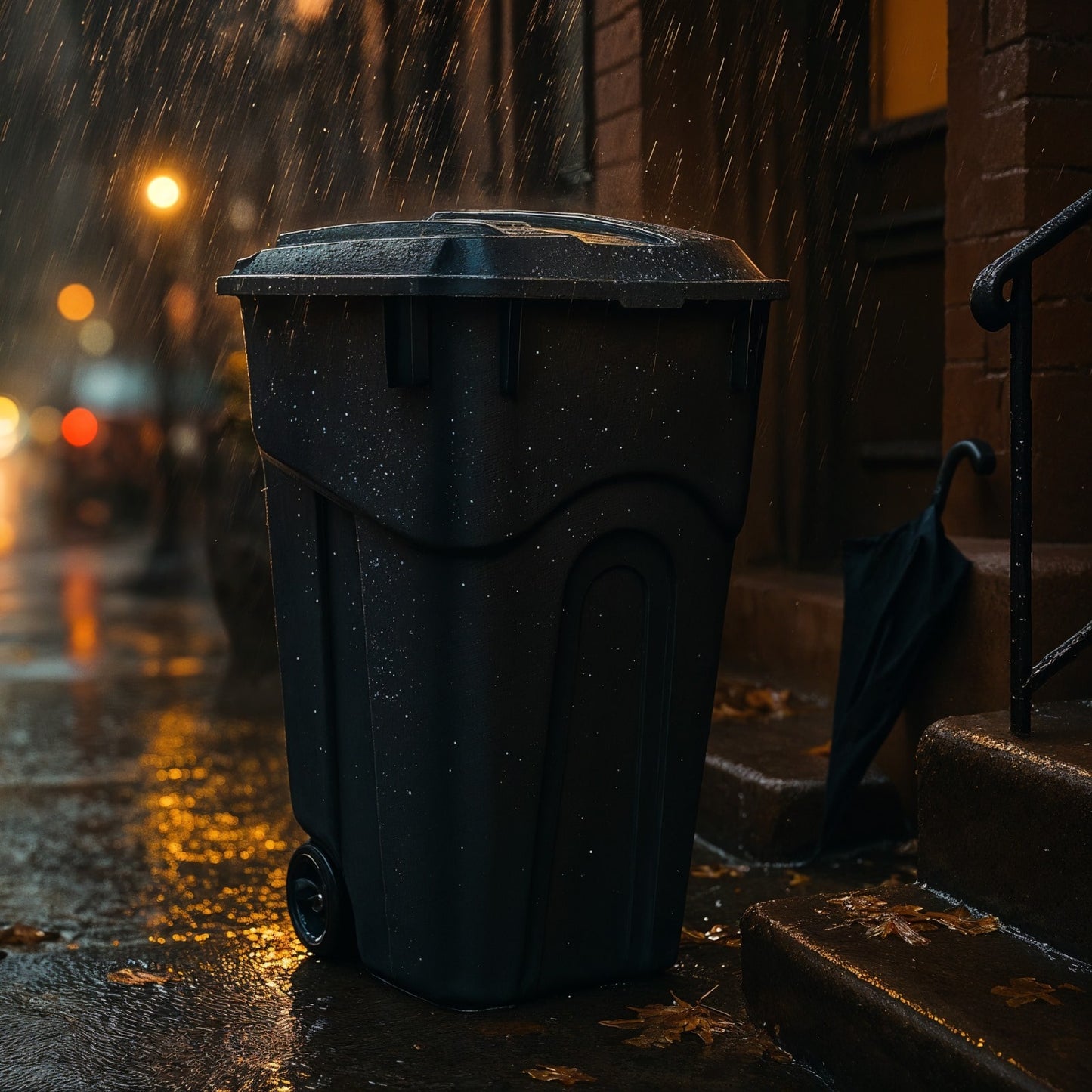 EcoGuard Heavy-Duty Wheeled Garbage Can with Attached Lid