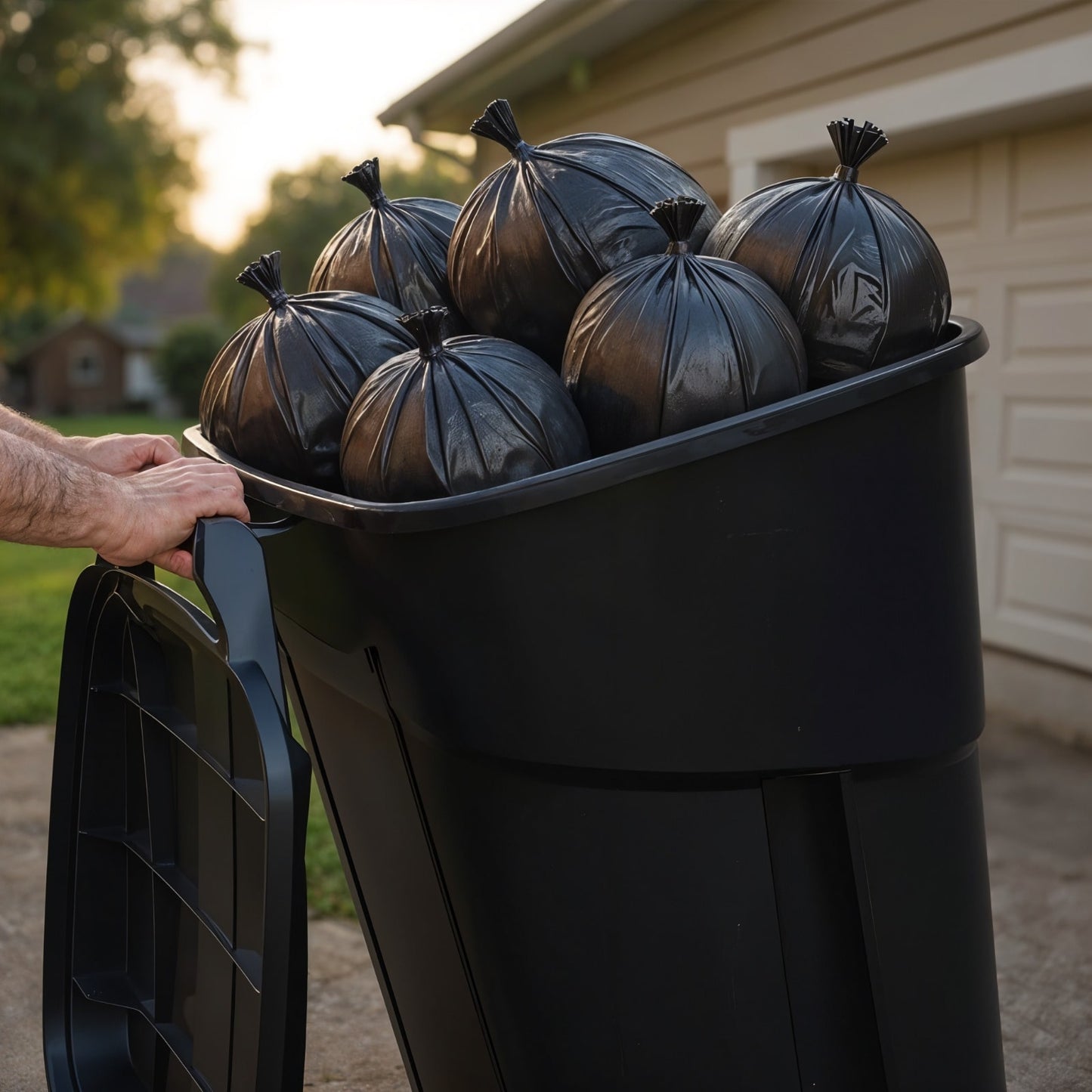 EcoGuard Heavy-Duty Wheeled Garbage Can with Attached Lid