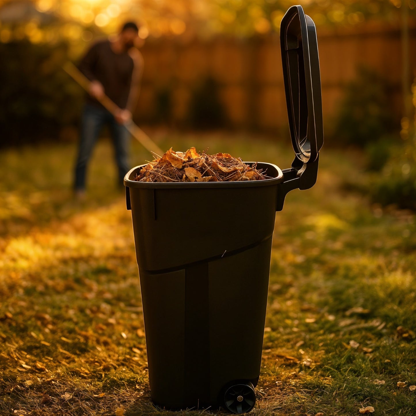 EcoGuard Heavy-Duty Wheeled Garbage Can with Attached Lid